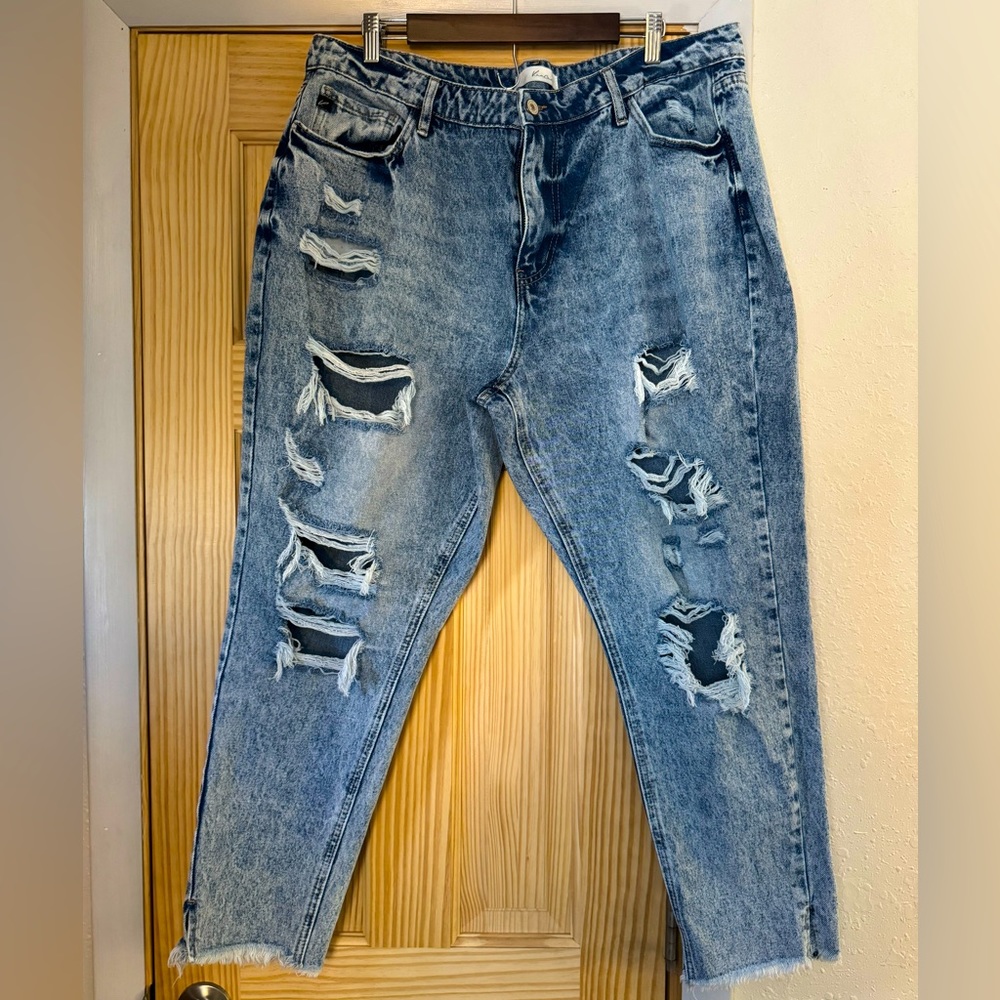 KanCan boyfriend acid wash jean 18w plus size